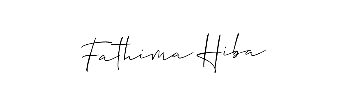 Design your own signature with our free online signature maker. With this signature software, you can create a handwritten (Allison_Script) signature for name Fathima Hiba. Fathima Hiba signature style 2 images and pictures png