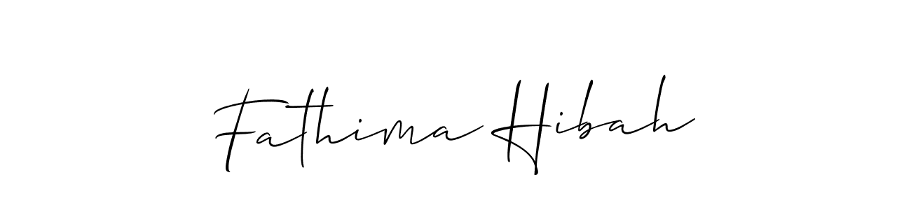 Use a signature maker to create a handwritten signature online. With this signature software, you can design (Allison_Script) your own signature for name Fathima Hibah. Fathima Hibah signature style 2 images and pictures png