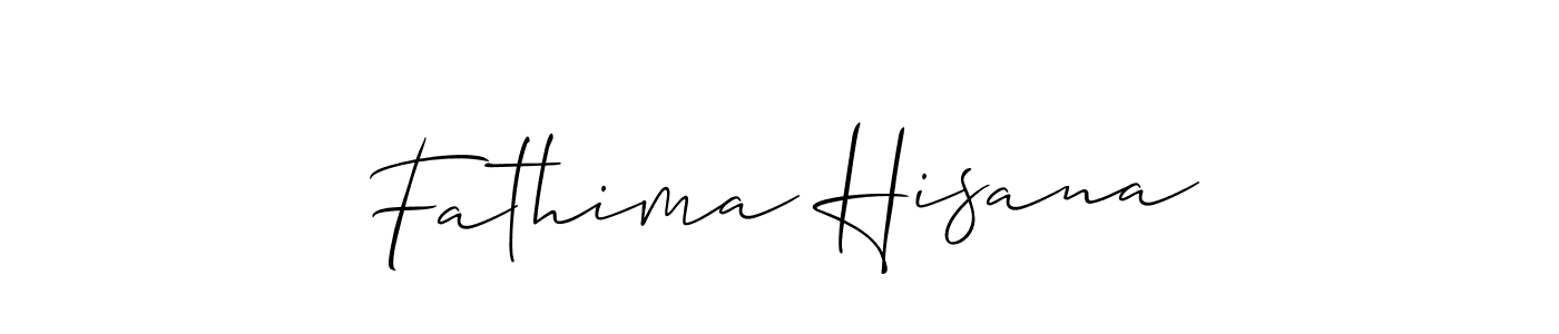 Create a beautiful signature design for name Fathima Hisana. With this signature (Allison_Script) fonts, you can make a handwritten signature for free. Fathima Hisana signature style 2 images and pictures png