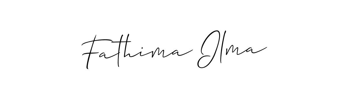 Also we have Fathima Ilma name is the best signature style. Create professional handwritten signature collection using Allison_Script autograph style. Fathima Ilma signature style 2 images and pictures png