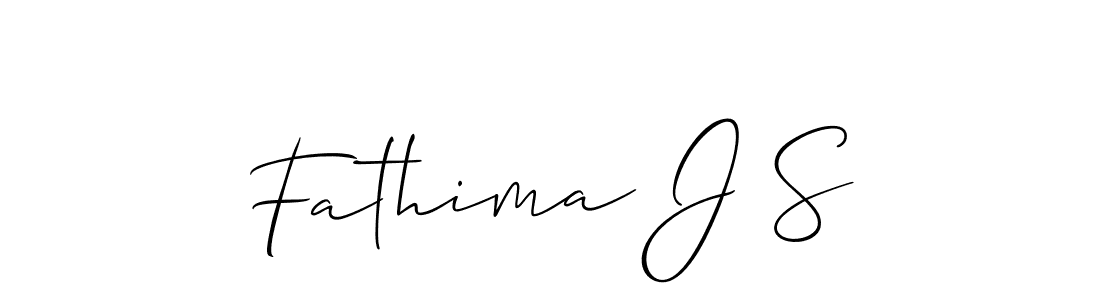How to make Fathima J S signature? Allison_Script is a professional autograph style. Create handwritten signature for Fathima J S name. Fathima J S signature style 2 images and pictures png