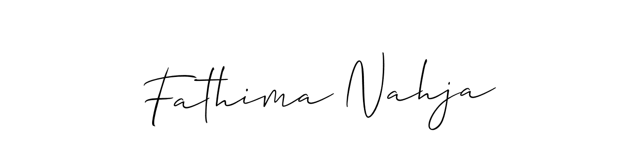 Make a short Fathima Nahja signature style. Manage your documents anywhere anytime using Allison_Script. Create and add eSignatures, submit forms, share and send files easily. Fathima Nahja signature style 2 images and pictures png