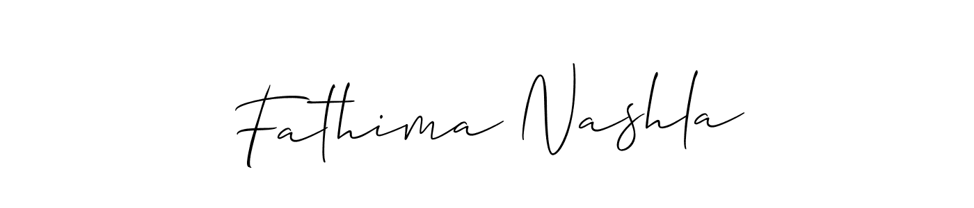 Also we have Fathima Nashla name is the best signature style. Create professional handwritten signature collection using Allison_Script autograph style. Fathima Nashla signature style 2 images and pictures png