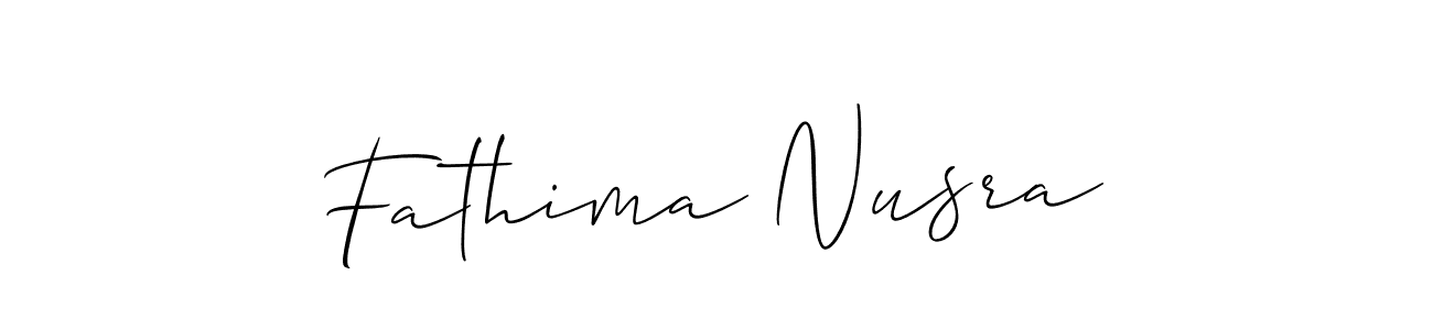 Use a signature maker to create a handwritten signature online. With this signature software, you can design (Allison_Script) your own signature for name Fathima Nusra. Fathima Nusra signature style 2 images and pictures png