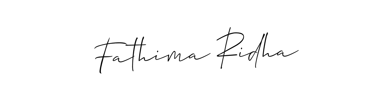 Design your own signature with our free online signature maker. With this signature software, you can create a handwritten (Allison_Script) signature for name Fathima Ridha. Fathima Ridha signature style 2 images and pictures png