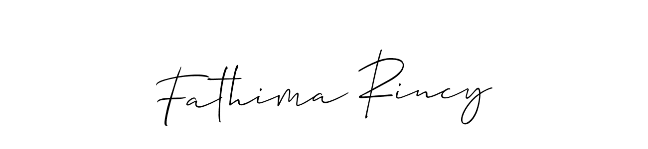 You should practise on your own different ways (Allison_Script) to write your name (Fathima Rincy) in signature. don't let someone else do it for you. Fathima Rincy signature style 2 images and pictures png