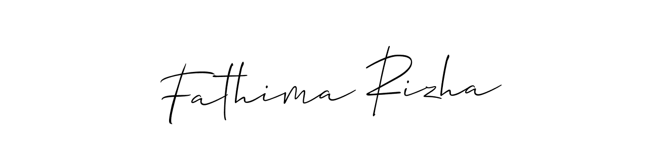 How to make Fathima Rizha name signature. Use Allison_Script style for creating short signs online. This is the latest handwritten sign. Fathima Rizha signature style 2 images and pictures png