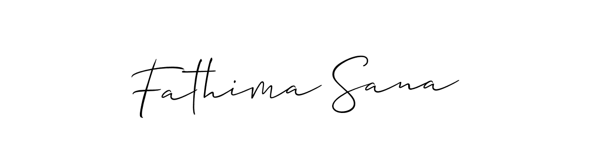 The best way (Allison_Script) to make a short signature is to pick only two or three words in your name. The name Fathima Sana include a total of six letters. For converting this name. Fathima Sana signature style 2 images and pictures png