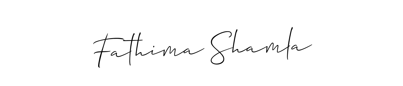 This is the best signature style for the Fathima Shamla name. Also you like these signature font (Allison_Script). Mix name signature. Fathima Shamla signature style 2 images and pictures png