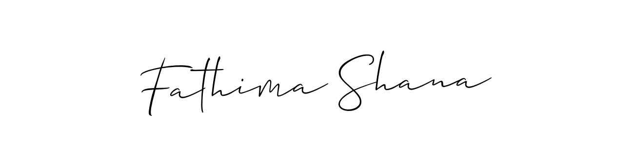 Create a beautiful signature design for name Fathima Shana. With this signature (Allison_Script) fonts, you can make a handwritten signature for free. Fathima Shana signature style 2 images and pictures png