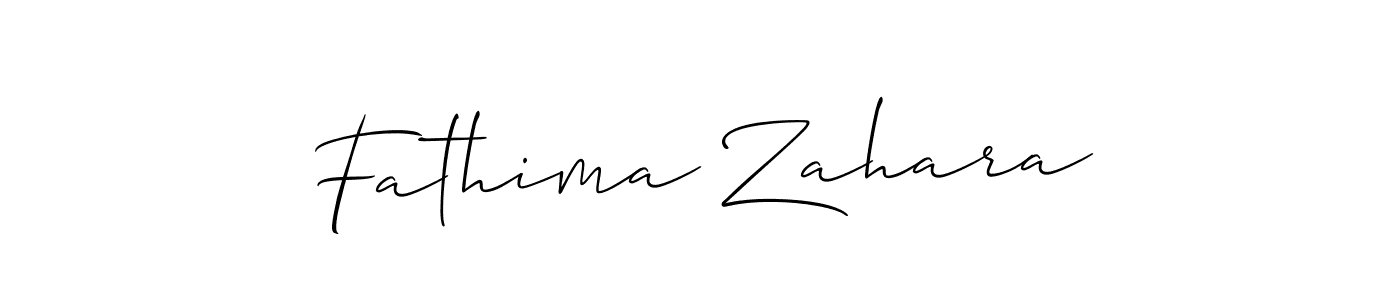 Allison_Script is a professional signature style that is perfect for those who want to add a touch of class to their signature. It is also a great choice for those who want to make their signature more unique. Get Fathima Zahara name to fancy signature for free. Fathima Zahara signature style 2 images and pictures png