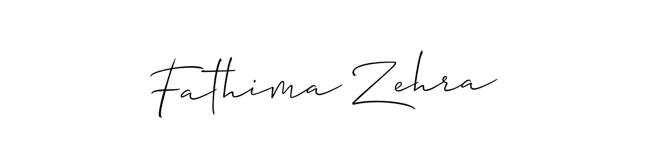 How to make Fathima Zehra signature? Allison_Script is a professional autograph style. Create handwritten signature for Fathima Zehra name. Fathima Zehra signature style 2 images and pictures png