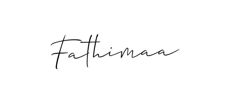 Design your own signature with our free online signature maker. With this signature software, you can create a handwritten (Allison_Script) signature for name Fathimaa. Fathimaa signature style 2 images and pictures png