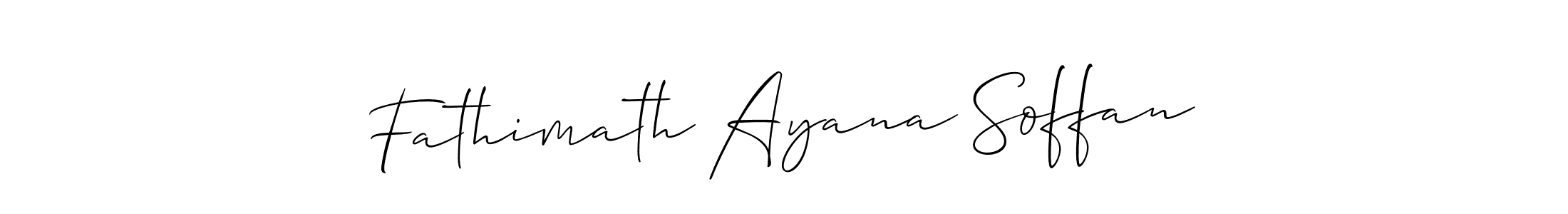 Fathimath Ayana Soffan stylish signature style. Best Handwritten Sign (Allison_Script) for my name. Handwritten Signature Collection Ideas for my name Fathimath Ayana Soffan. Fathimath Ayana Soffan signature style 2 images and pictures png