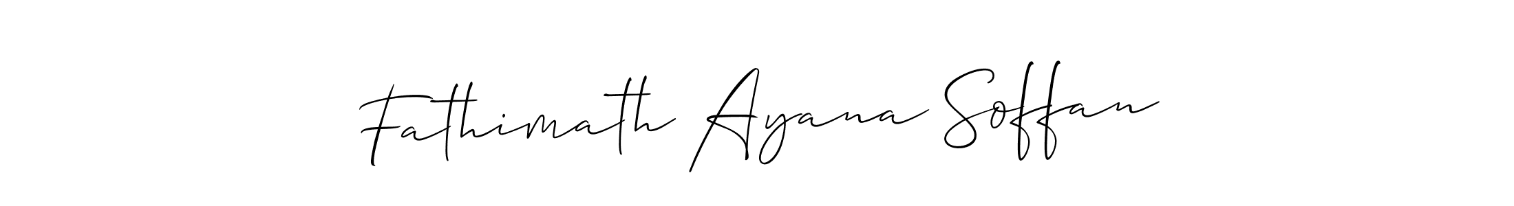 Also we have Fathimath Ayana Soffan name is the best signature style. Create professional handwritten signature collection using Allison_Script autograph style. Fathimath Ayana Soffan signature style 2 images and pictures png