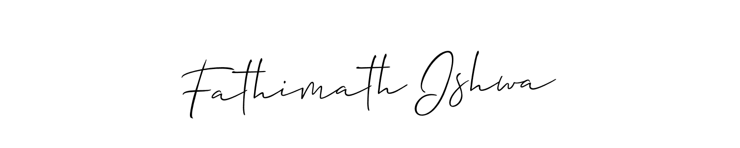 Make a beautiful signature design for name Fathimath Ishwa. With this signature (Allison_Script) style, you can create a handwritten signature for free. Fathimath Ishwa signature style 2 images and pictures png