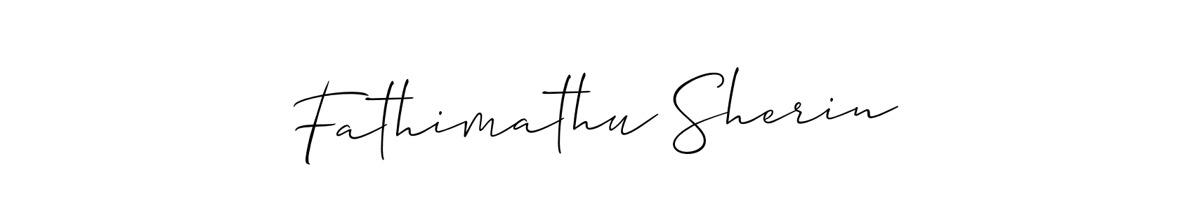 Create a beautiful signature design for name Fathimathu Sherin. With this signature (Allison_Script) fonts, you can make a handwritten signature for free. Fathimathu Sherin signature style 2 images and pictures png