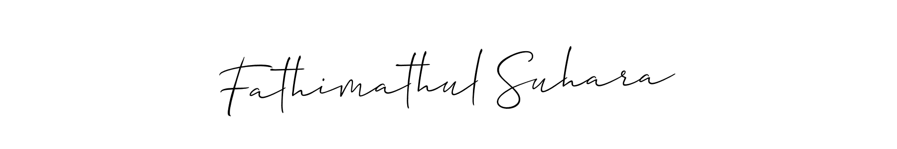 Use a signature maker to create a handwritten signature online. With this signature software, you can design (Allison_Script) your own signature for name Fathimathul Suhara. Fathimathul Suhara signature style 2 images and pictures png