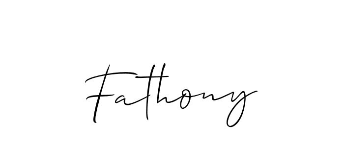 if you are searching for the best signature style for your name Fathony. so please give up your signature search. here we have designed multiple signature styles  using Allison_Script. Fathony signature style 2 images and pictures png