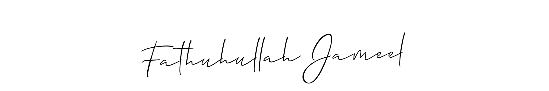 You can use this online signature creator to create a handwritten signature for the name Fathuhullah Jameel. This is the best online autograph maker. Fathuhullah Jameel signature style 2 images and pictures png