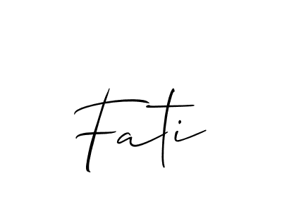 How to make Fati name signature. Use Allison_Script style for creating short signs online. This is the latest handwritten sign. Fati signature style 2 images and pictures png