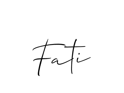 Make a short Fati signature style. Manage your documents anywhere anytime using Allison_Script. Create and add eSignatures, submit forms, share and send files easily. Fati signature style 2 images and pictures png