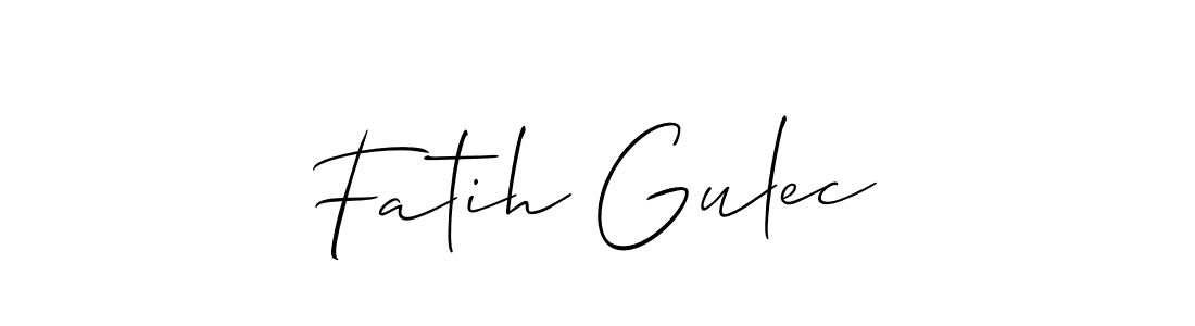 You should practise on your own different ways (Allison_Script) to write your name (Fatih Gulec) in signature. don't let someone else do it for you. Fatih Gulec signature style 2 images and pictures png