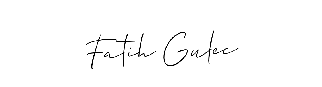 Design your own signature with our free online signature maker. With this signature software, you can create a handwritten (Allison_Script) signature for name Fatih Gulec. Fatih Gulec signature style 2 images and pictures png
