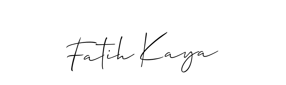 Use a signature maker to create a handwritten signature online. With this signature software, you can design (Allison_Script) your own signature for name Fatih Kaya. Fatih Kaya signature style 2 images and pictures png