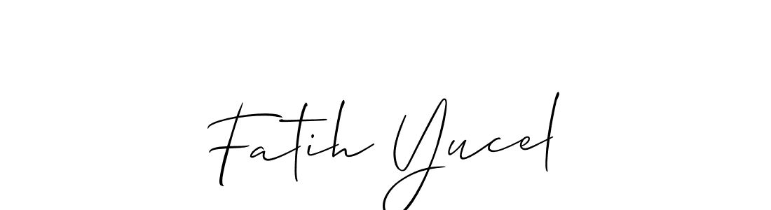Allison_Script is a professional signature style that is perfect for those who want to add a touch of class to their signature. It is also a great choice for those who want to make their signature more unique. Get Fatih Yucel name to fancy signature for free. Fatih Yucel signature style 2 images and pictures png