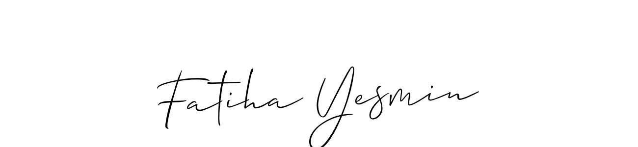 Create a beautiful signature design for name Fatiha Yesmin. With this signature (Allison_Script) fonts, you can make a handwritten signature for free. Fatiha Yesmin signature style 2 images and pictures png