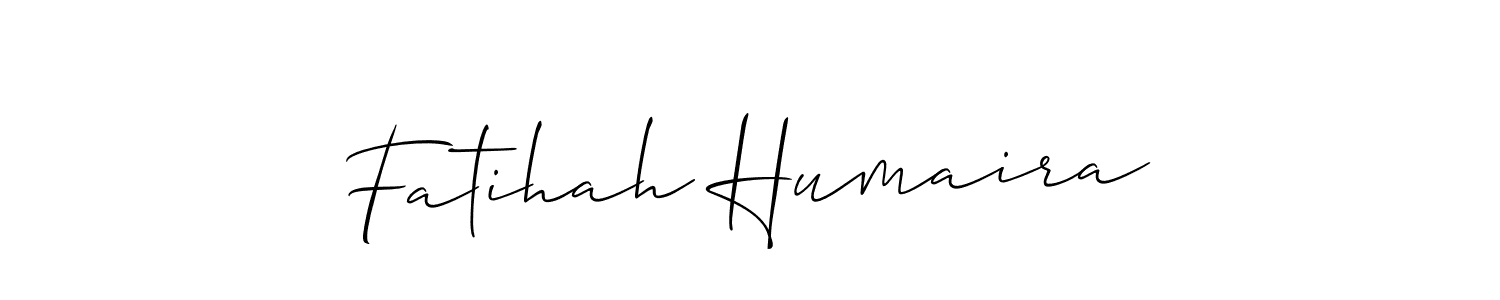 How to make Fatihah Humaira signature? Allison_Script is a professional autograph style. Create handwritten signature for Fatihah Humaira name. Fatihah Humaira signature style 2 images and pictures png