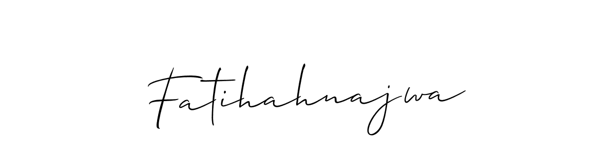 Use a signature maker to create a handwritten signature online. With this signature software, you can design (Allison_Script) your own signature for name Fatihahnajwa. Fatihahnajwa signature style 2 images and pictures png
