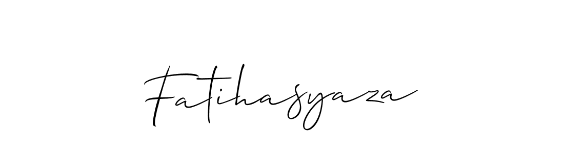 Use a signature maker to create a handwritten signature online. With this signature software, you can design (Allison_Script) your own signature for name Fatihasyaza. Fatihasyaza signature style 2 images and pictures png