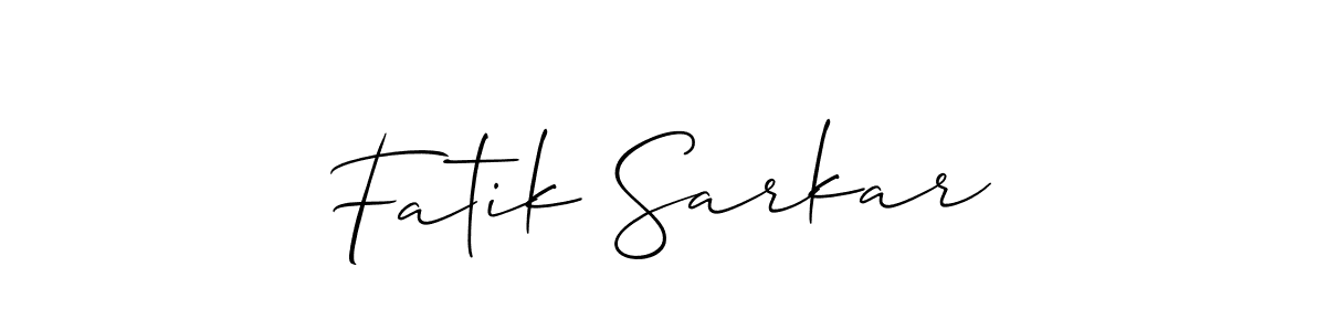 Allison_Script is a professional signature style that is perfect for those who want to add a touch of class to their signature. It is also a great choice for those who want to make their signature more unique. Get Fatik Sarkar name to fancy signature for free. Fatik Sarkar signature style 2 images and pictures png