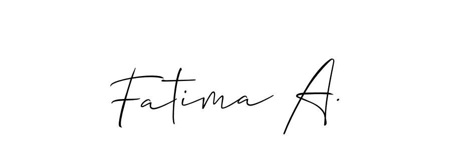 Also we have Fatima A. name is the best signature style. Create professional handwritten signature collection using Allison_Script autograph style. Fatima A. signature style 2 images and pictures png