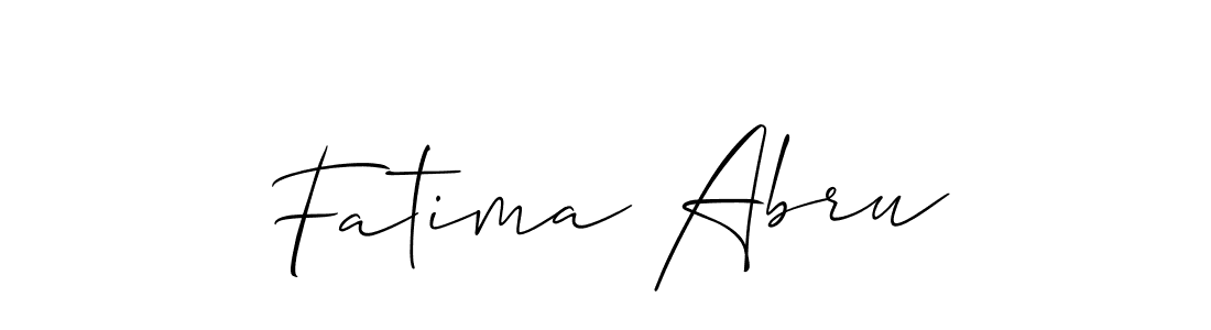 Use a signature maker to create a handwritten signature online. With this signature software, you can design (Allison_Script) your own signature for name Fatima Abru. Fatima Abru signature style 2 images and pictures png