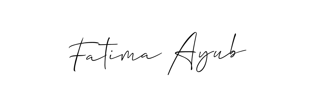 Create a beautiful signature design for name Fatima Ayub. With this signature (Allison_Script) fonts, you can make a handwritten signature for free. Fatima Ayub signature style 2 images and pictures png