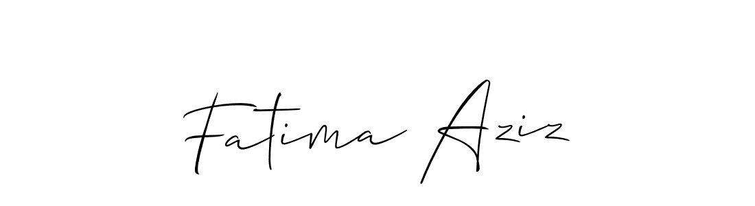 It looks lik you need a new signature style for name Fatima Aziz. Design unique handwritten (Allison_Script) signature with our free signature maker in just a few clicks. Fatima Aziz signature style 2 images and pictures png