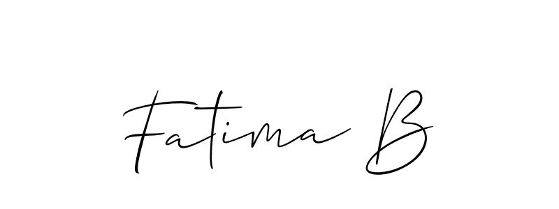 Similarly Allison_Script is the best handwritten signature design. Signature creator online .You can use it as an online autograph creator for name Fatima B. Fatima B signature style 2 images and pictures png