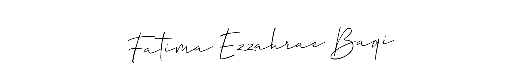 How to make Fatima Ezzahrae Baqi signature? Allison_Script is a professional autograph style. Create handwritten signature for Fatima Ezzahrae Baqi name. Fatima Ezzahrae Baqi signature style 2 images and pictures png