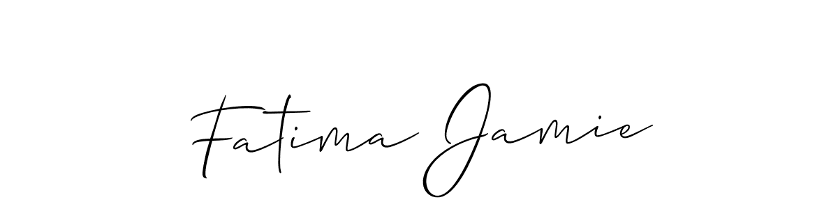 It looks lik you need a new signature style for name Fatima Jamie. Design unique handwritten (Allison_Script) signature with our free signature maker in just a few clicks. Fatima Jamie signature style 2 images and pictures png