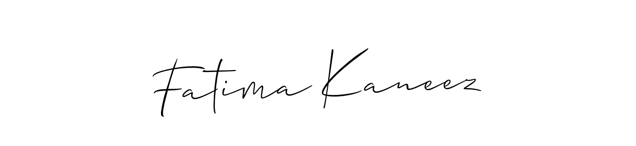 Make a short Fatima Kaneez signature style. Manage your documents anywhere anytime using Allison_Script. Create and add eSignatures, submit forms, share and send files easily. Fatima Kaneez signature style 2 images and pictures png