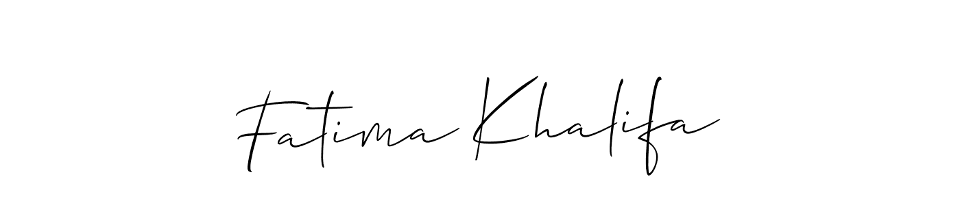 Create a beautiful signature design for name Fatima Khalifa. With this signature (Allison_Script) fonts, you can make a handwritten signature for free. Fatima Khalifa signature style 2 images and pictures png