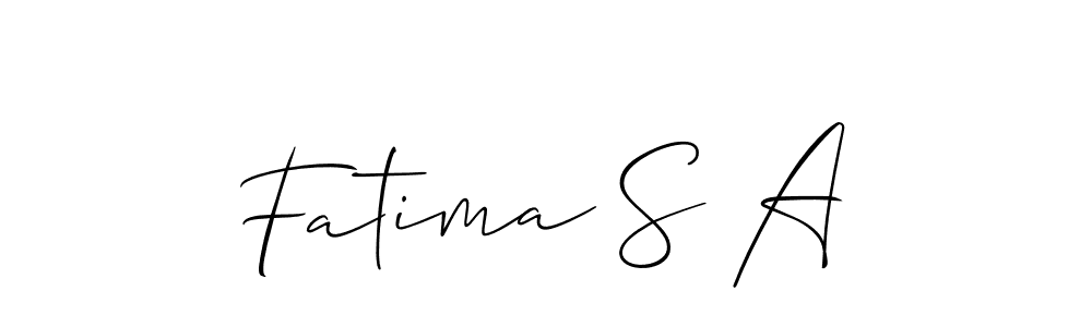 Also we have Fatima S A name is the best signature style. Create professional handwritten signature collection using Allison_Script autograph style. Fatima S A signature style 2 images and pictures png