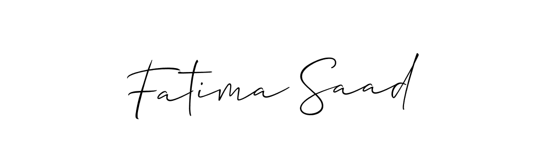 How to make Fatima Saad name signature. Use Allison_Script style for creating short signs online. This is the latest handwritten sign. Fatima Saad signature style 2 images and pictures png