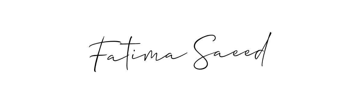 How to make Fatima Saeed name signature. Use Allison_Script style for creating short signs online. This is the latest handwritten sign. Fatima Saeed signature style 2 images and pictures png