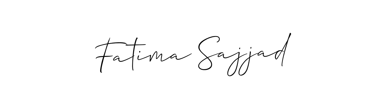 Make a beautiful signature design for name Fatima Sajjad. With this signature (Allison_Script) style, you can create a handwritten signature for free. Fatima Sajjad signature style 2 images and pictures png