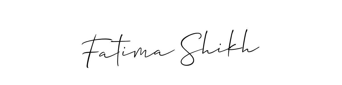 Use a signature maker to create a handwritten signature online. With this signature software, you can design (Allison_Script) your own signature for name Fatima Shikh. Fatima Shikh signature style 2 images and pictures png