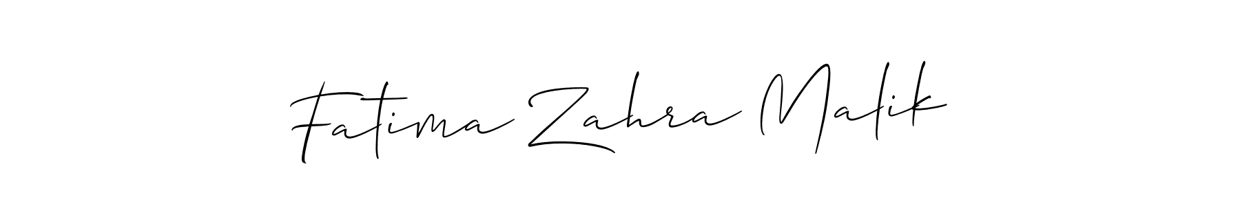 Also You can easily find your signature by using the search form. We will create Fatima Zahra Malik name handwritten signature images for you free of cost using Allison_Script sign style. Fatima Zahra Malik signature style 2 images and pictures png